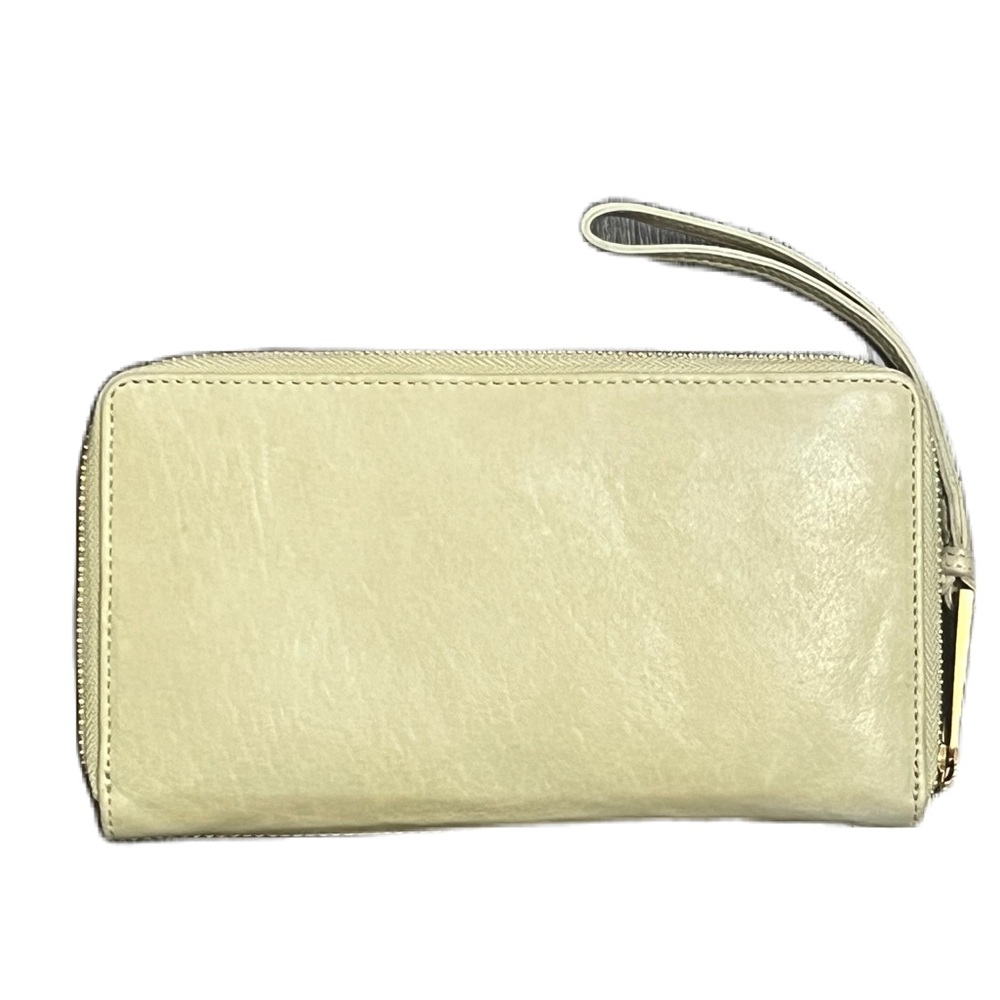 Margot New York Gabby large khaki green leather zip-around wallet wristlet - Picture 6 of 12